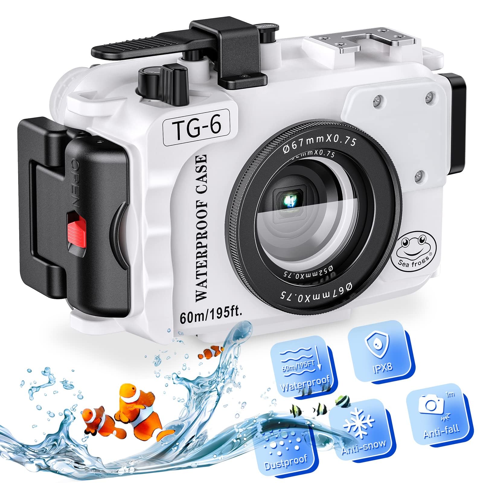 む*郎様 オリンパス　TG-6 防水カバー　防水ハウジングケース Amazon | Olympus TG-6用水中カメラハウジング、2層シール&リーク